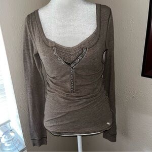 Vintage Y2K Abercrombie & Fitch 2000s Thermal Long Sleeve Henley Top